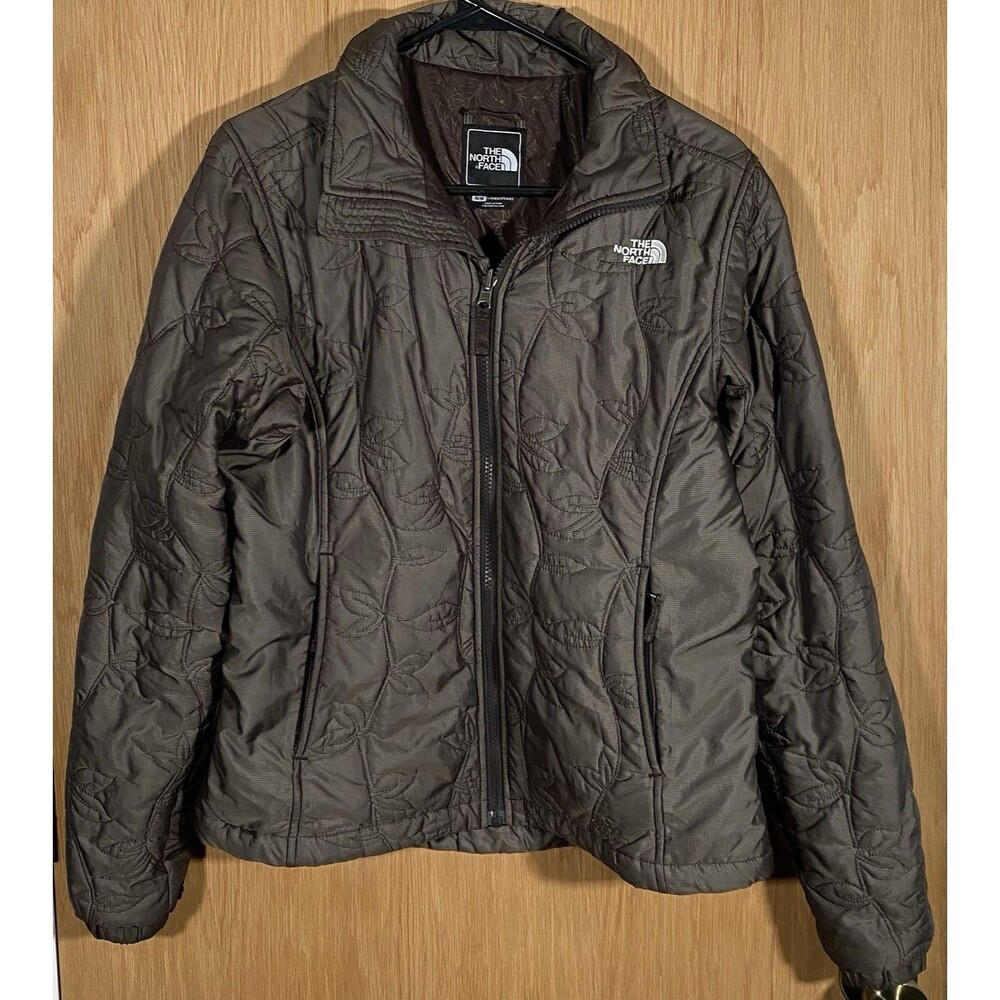 The North Face Women’s M Jacket Full Zip Leaf Vine Stitch Olive Green Insulated